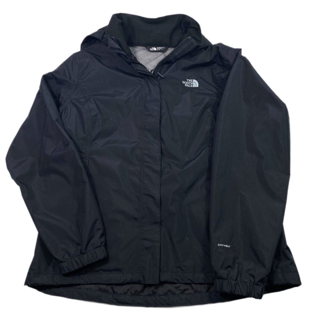 The North Face Women's Dry-Vent Full Zip Hooded Windbreaker Jacket Size XL Black
